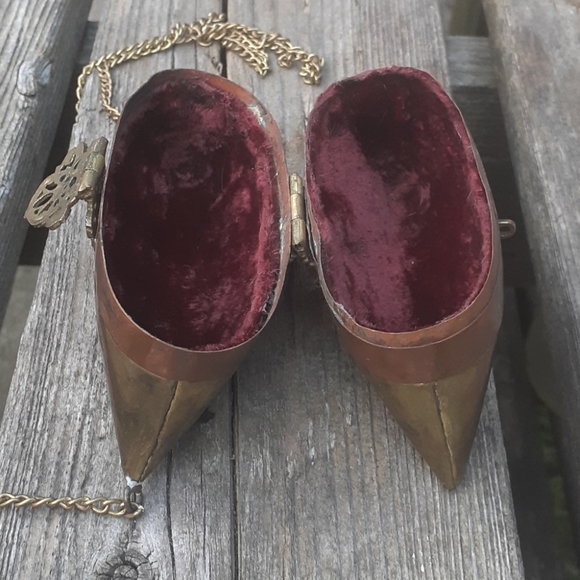 Vintage metal clutch purse Copper /Gold - Picture 3 of 6